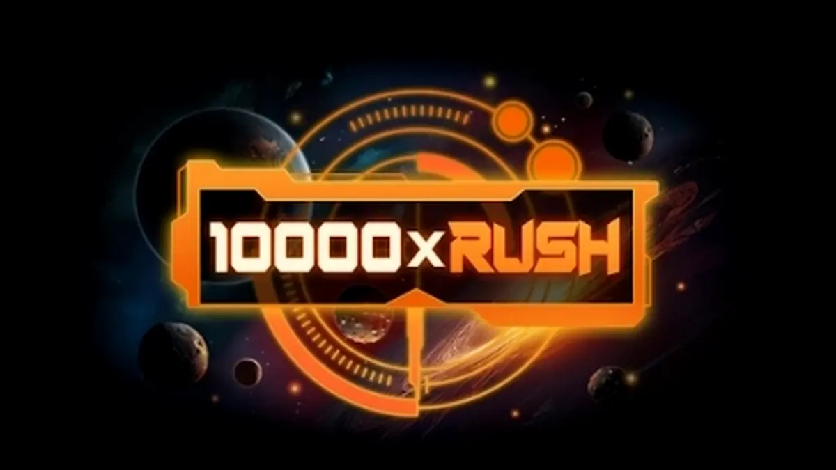 Tampilan antarmuka slot 10000 x Rush dengan desain satu gulungan yang elegan